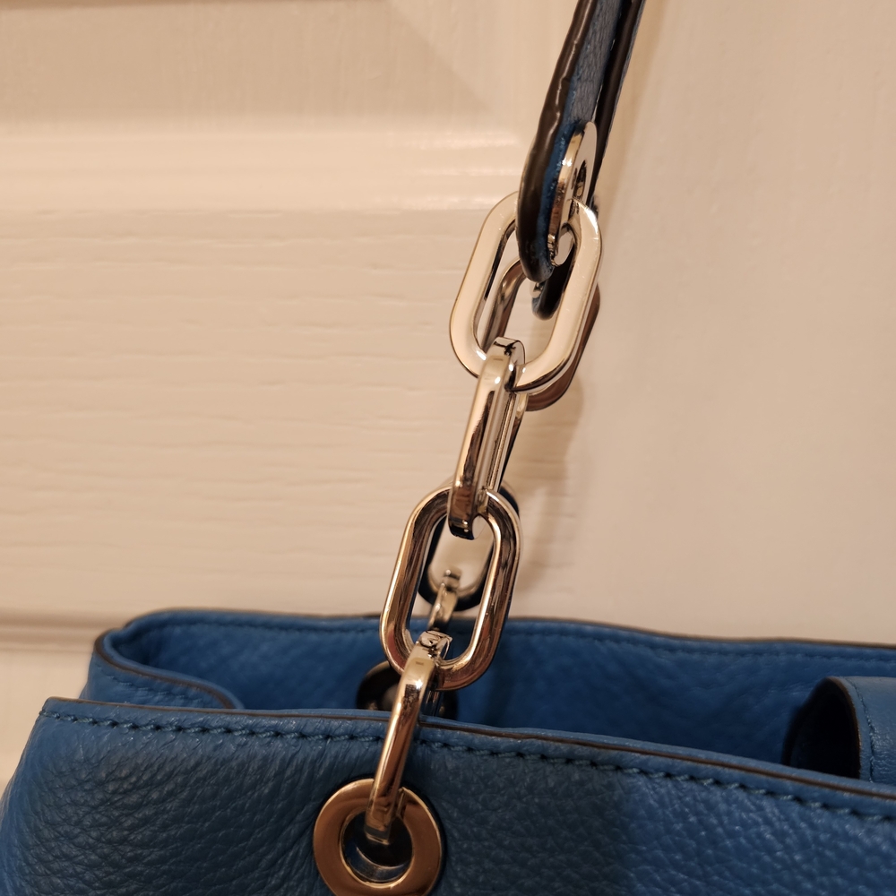 Michael Kors Blue Shoulder Bag with Silver Accents - Picture 13 of 13